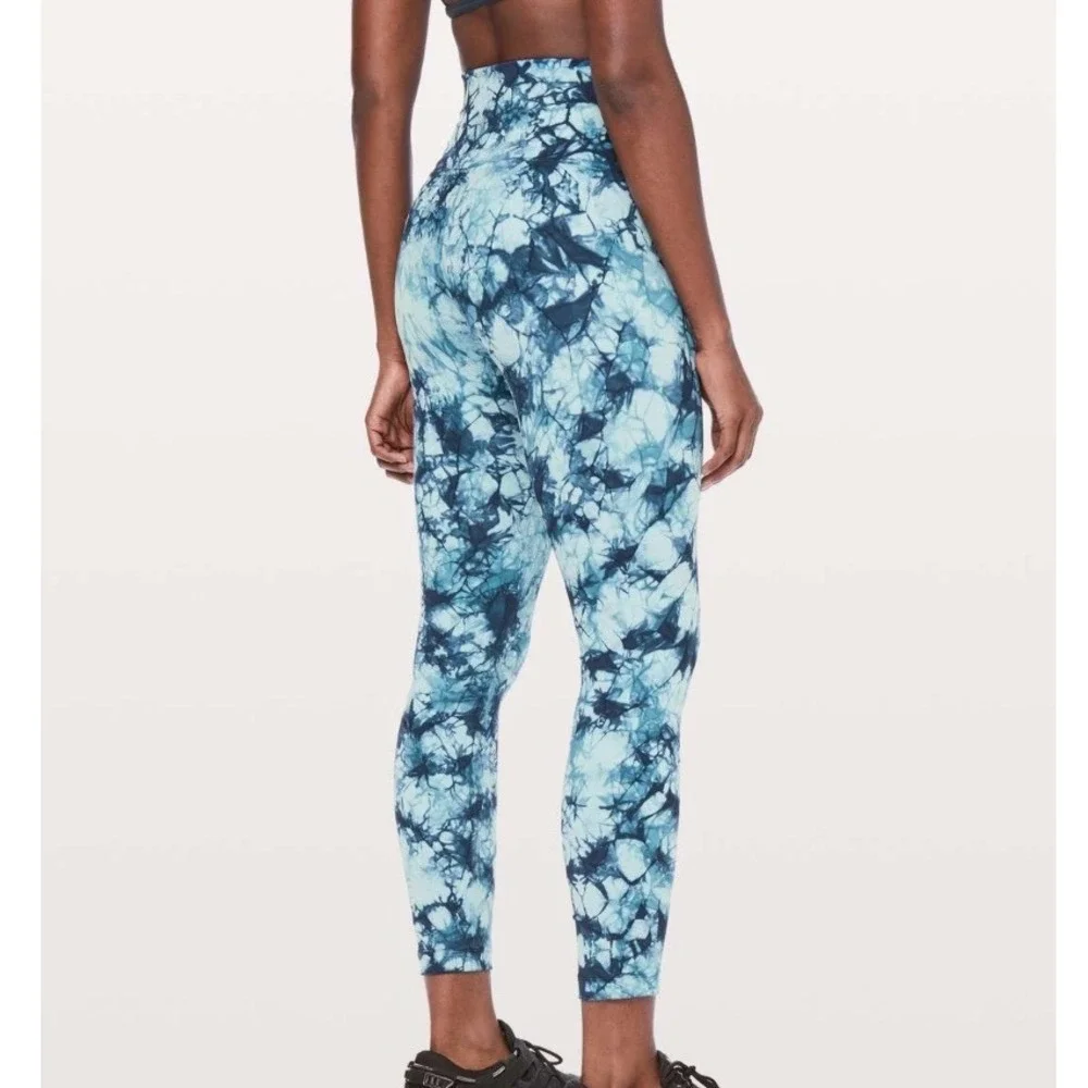 Lululemon Wunder Under Hi-Rise 7/8 Tight Full-On Luxtreme 25 Dual Shibori Blue 4